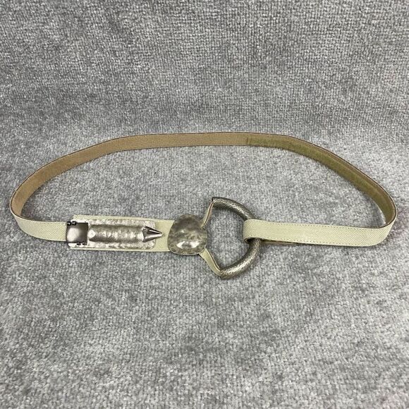Vintage Silver Handmade Hook and Loop Adjustable Belt Women 34”-40” Waist - Picture 1 of 3